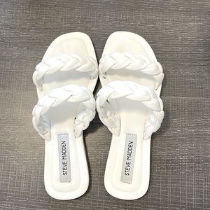 NWOT Womens Steve Madden Persia Braided Slide Sandal - size 7 - White